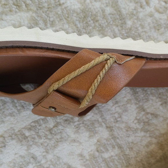 Flat Slipper Wedge Strap Rope Sandal M Brown - Picture 13 of 14
